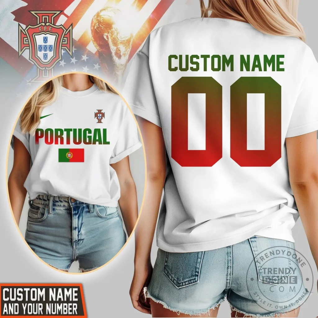 Portugal Football Club Match Custom Name and Number T-Shirt Portugal Football Club Match Custom Name and Number T-Shirt