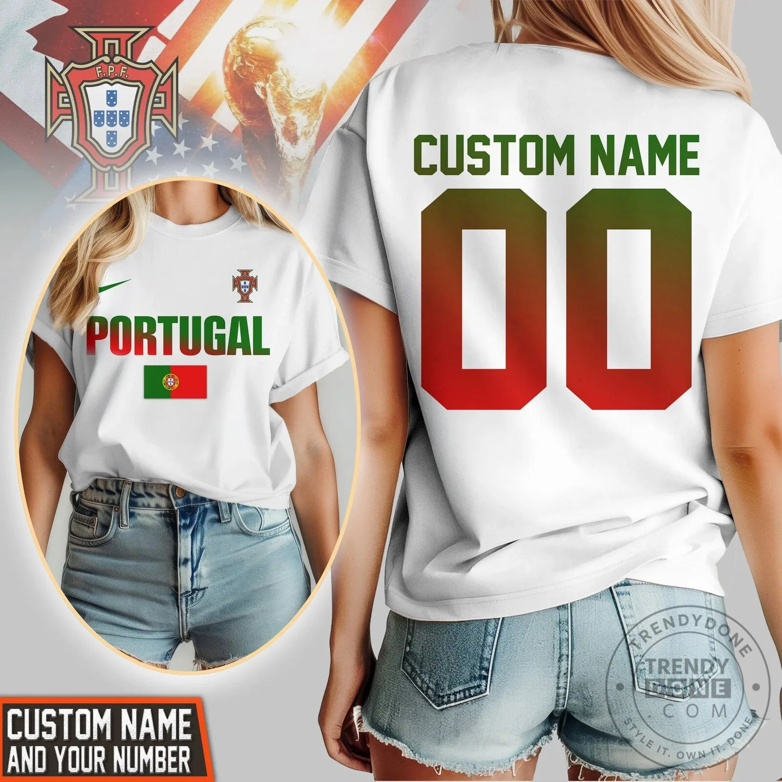 Portugal Football Club Match Custom Name and Number T-Shirt 5 Portugal Football Club Match Custom Name and Number T-Shirt