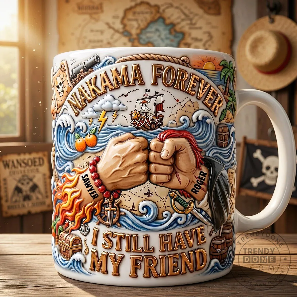 Nakama Forever I Still Have My Friend Pirate Ship Ocean Adventure Coffee Mug