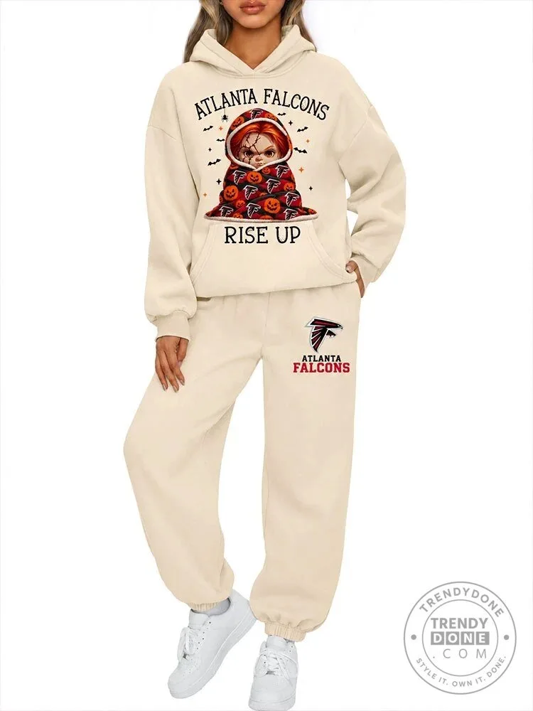 Atlanta Falcons Chucky Halloween Rise Up Women's Hoodie Sweatshirt