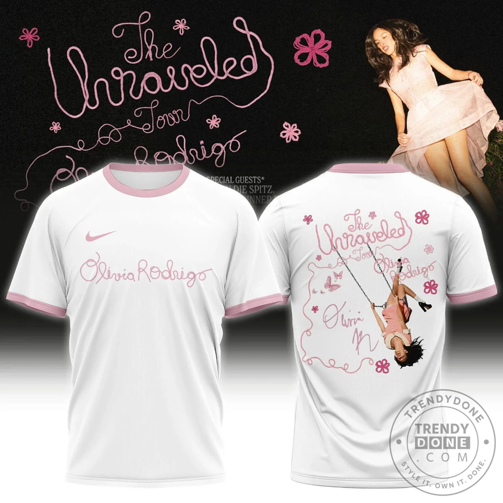 Olivia Rodrigo The Unraveled Tour 2026-2027 White Football Jersey