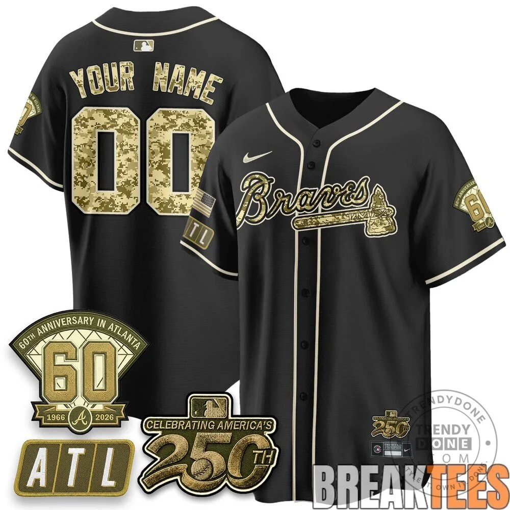 Atlanta Braves Salute To Service Custom Baseball Jersey 10 Atlanta Braves Salute To Service Custom Baseball Jersey