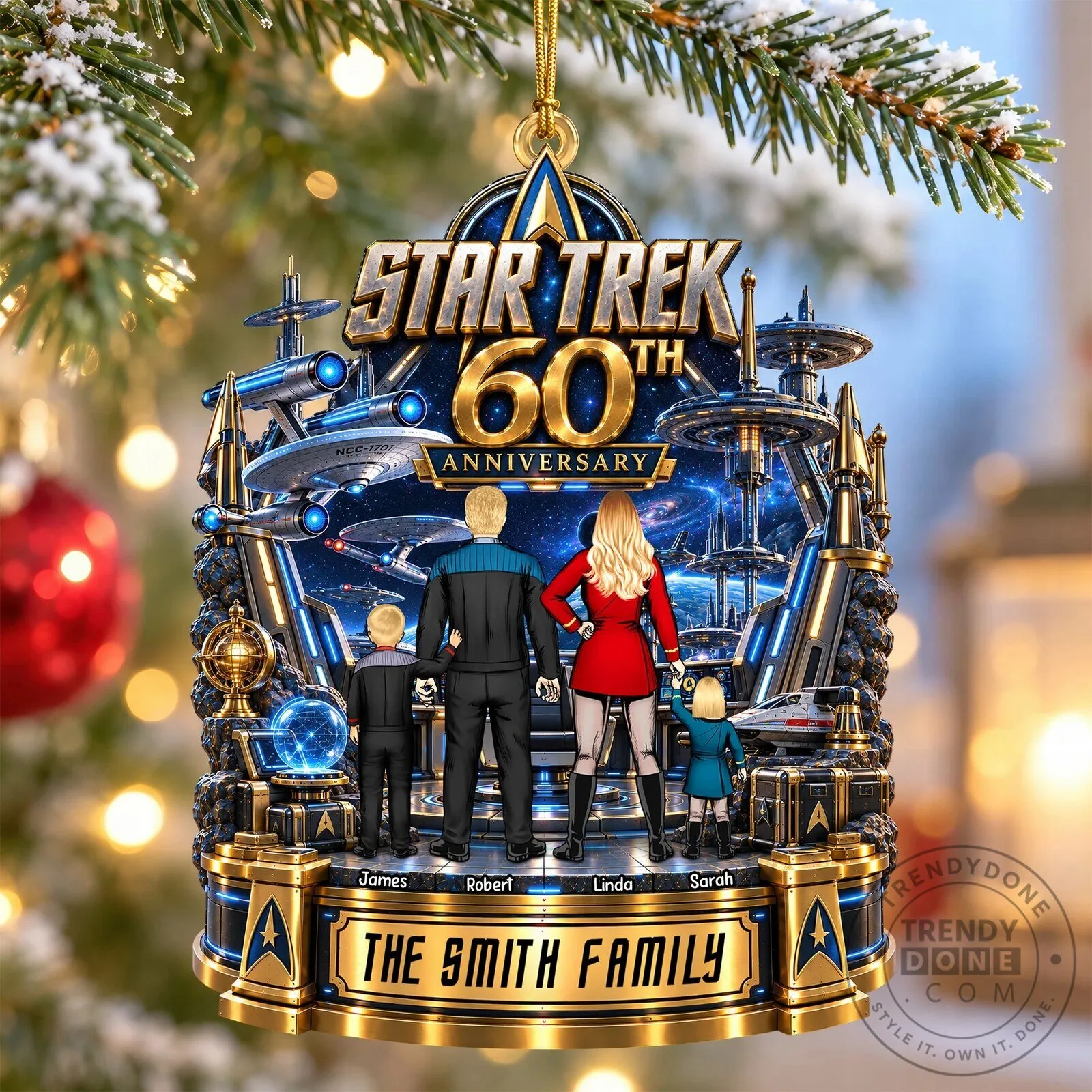 Star Trek 60th Anniversary Family Christmas Tree Ornament