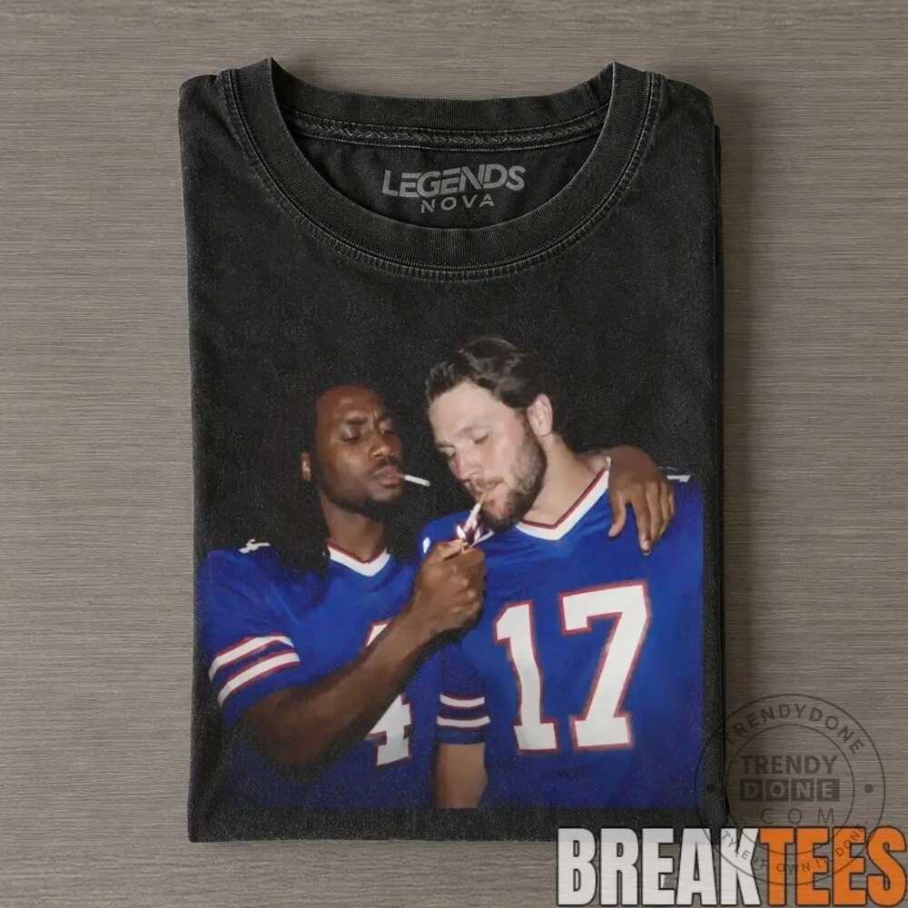 Buffalo Bills James Cook and Josh Allen Drinking Middle Finger T-Shirt 7 Buffalo Bills James Cook and Josh Allen Drinking Middle Finger T-Shirt