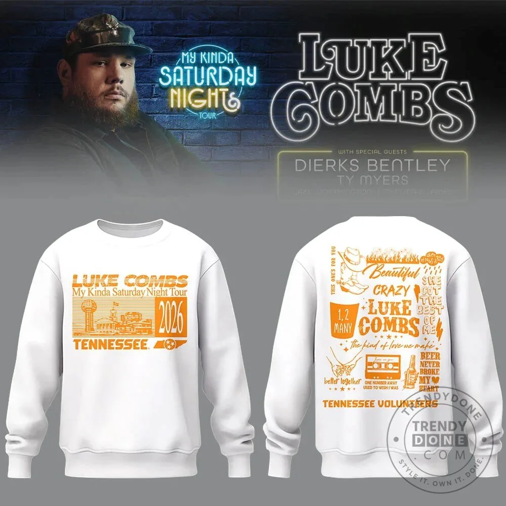 My Kinda Saturday Night Tour Sweatshirt for Luke Combs at Neyland Stadium 2026