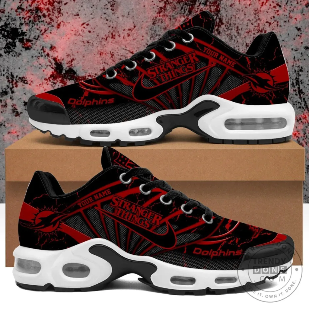 Stranger Things Miami Dolphins Personalized Air Max Running Shoes Stranger Things Miami Dolphins Personalized Air Max Running Shoes