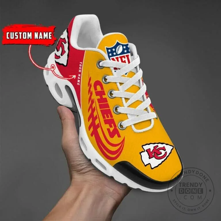 Kansas City Chiefs Custom Name Yellow Red Fan Running Shoes 3 Kansas City Chiefs Custom Name Yellow Red Fan Running Shoes