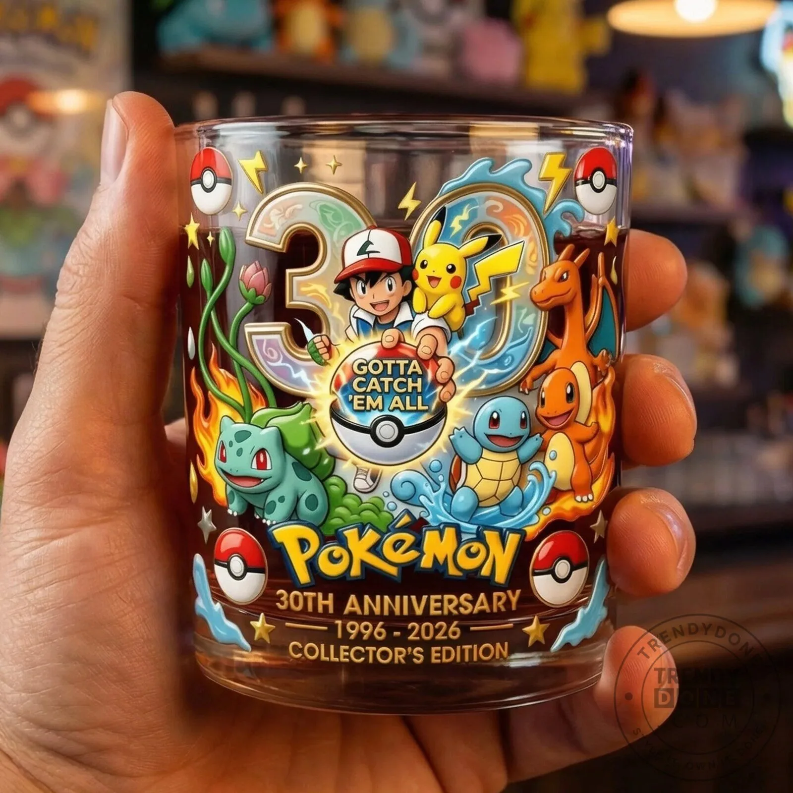 Pokemon 30th Anniversary Gotta Catch Em All Collector's Edition Drinking Glass 2 Pokemon 30th Anniversary Gotta Catch Em All Collector's Edition Drinking Glass