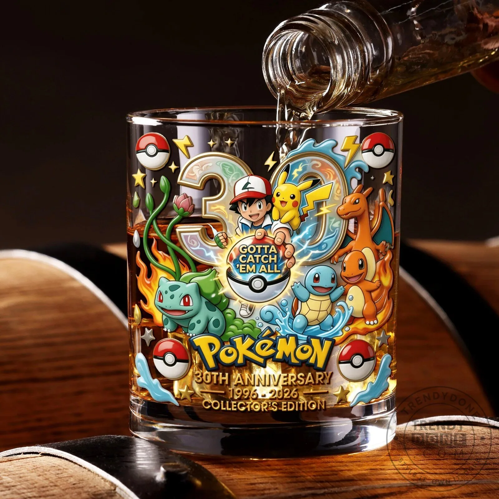 Pokemon 30th Anniversary Gotta Catch Em All Collector's Edition Drinking Glass 10 Pokemon 30th Anniversary Gotta Catch Em All Collector