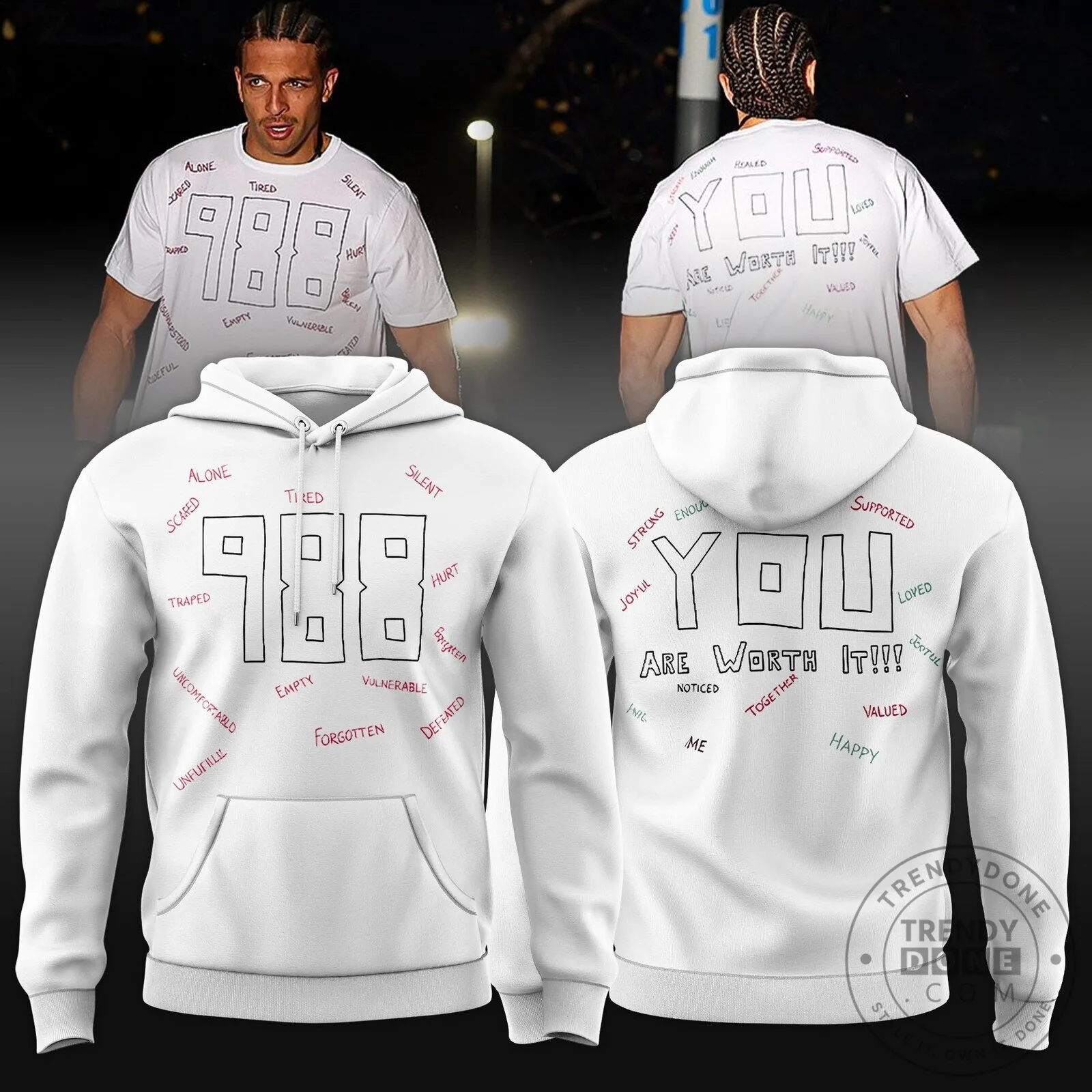 BTF Trend You Are Worth It Hoodie by Mack Hollins 988 5 BTF Trend You Are Worth It Hoodie by Mack Hollins 988