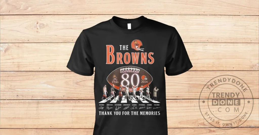 Cleveland Browns Football 80th Anniversary Thank You For The Memories T-Shirt