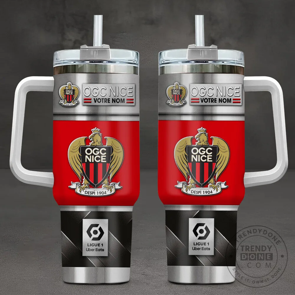 OGC Nice Football Club Personalized Stainless Steel Tumbler with Handle