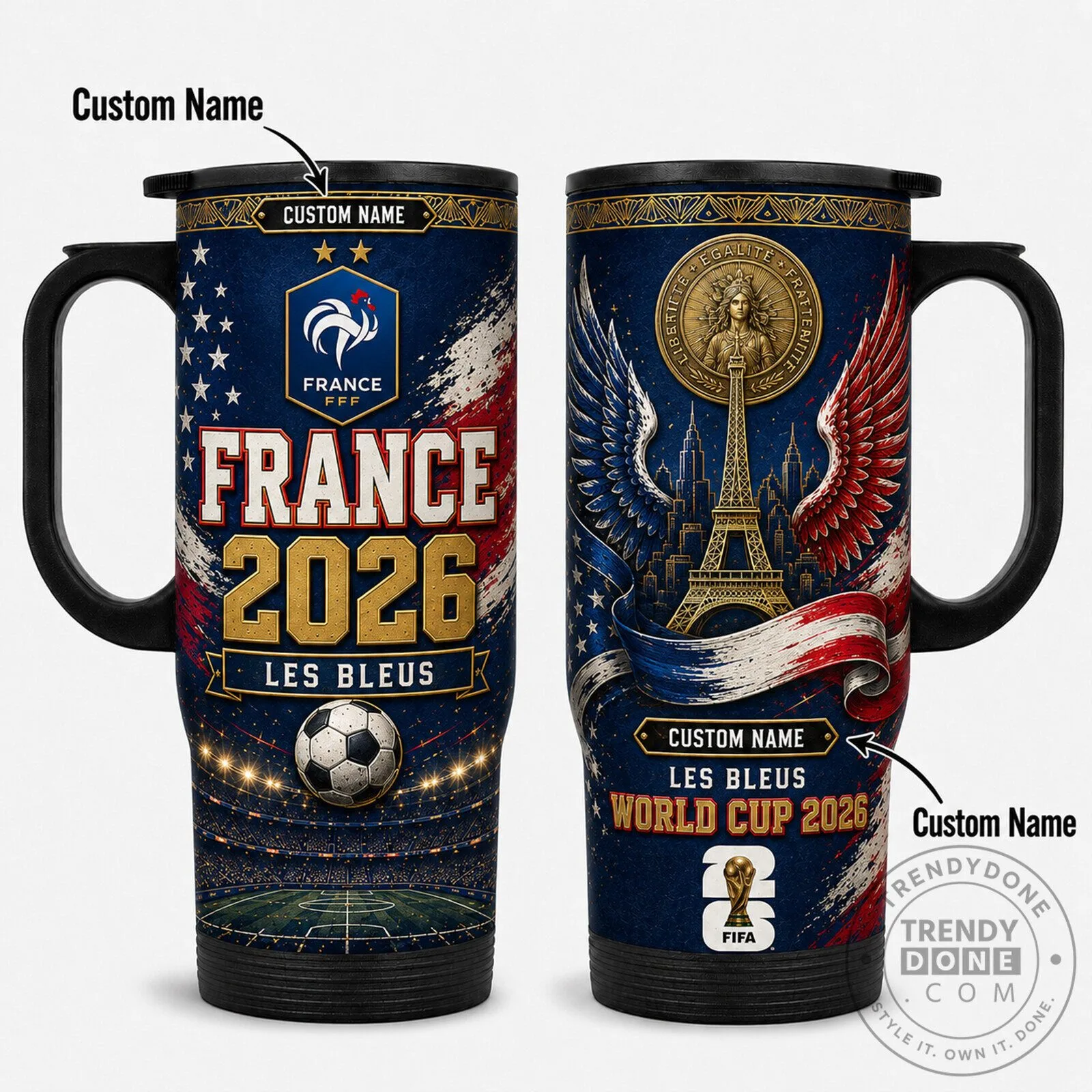 France National Football Team World Cup 2026 Les Bleus Travel Tumbler Mug 2 France National Football Team World Cup 2026 Les Bleus Travel Tumbler Mug