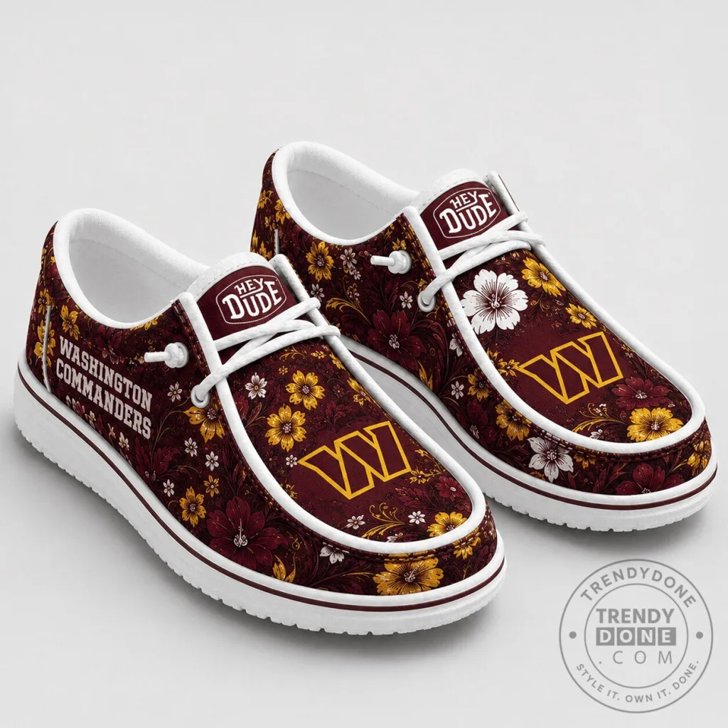 Washington Commanders Floral Pattern Team Colors Loafer Shoes Washington Commanders Floral Pattern Team Colors Loafer Shoes