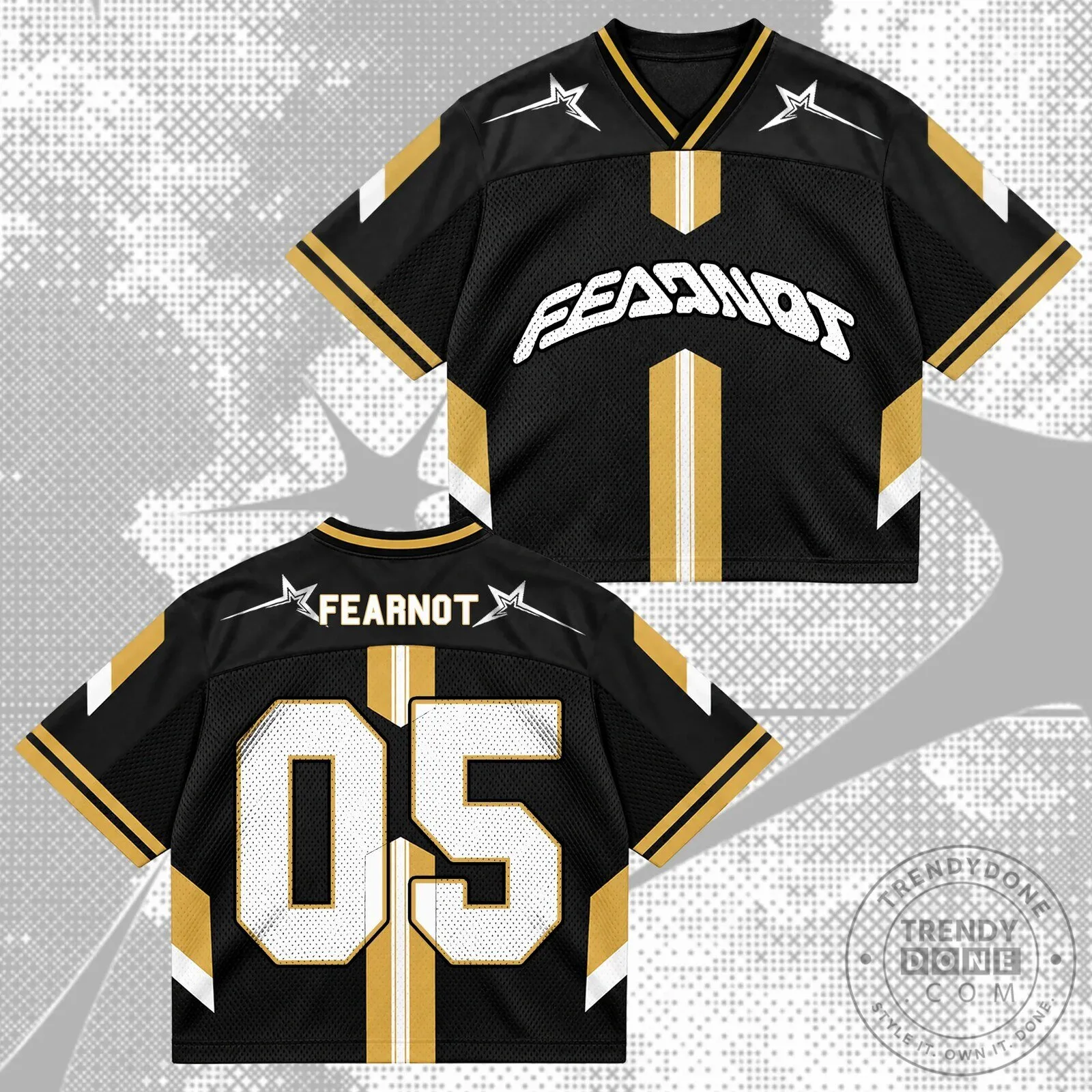 FEARNOT Kpop Group Cyber Grunge Mixed Mesh Football Jersey 2 FEARNOT Kpop Group Cyber Grunge Mixed Mesh Football Jersey