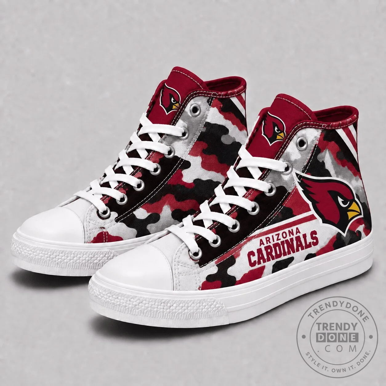 Arizona Cardinals Camouflage High Top Canvas Sneakers
