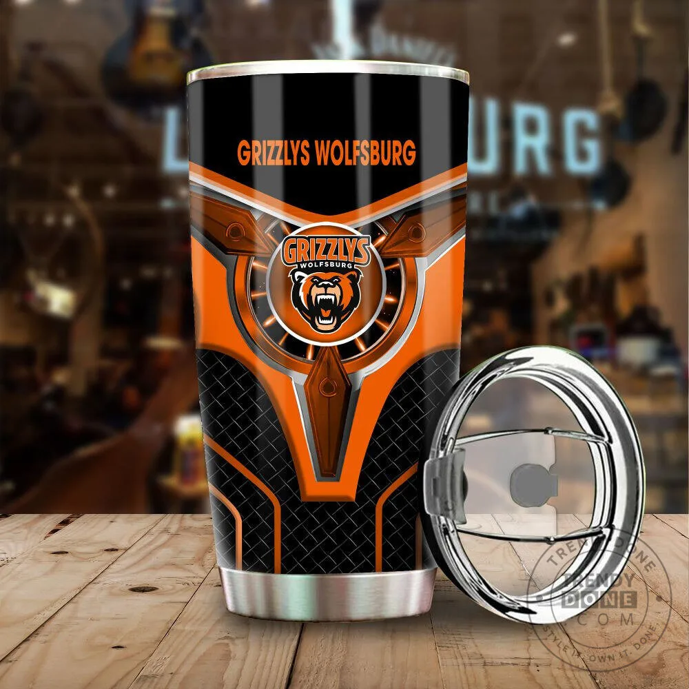 Grizzlys Wolfsburg Ice Hockey Team Logo Stainless Steel Tumbler