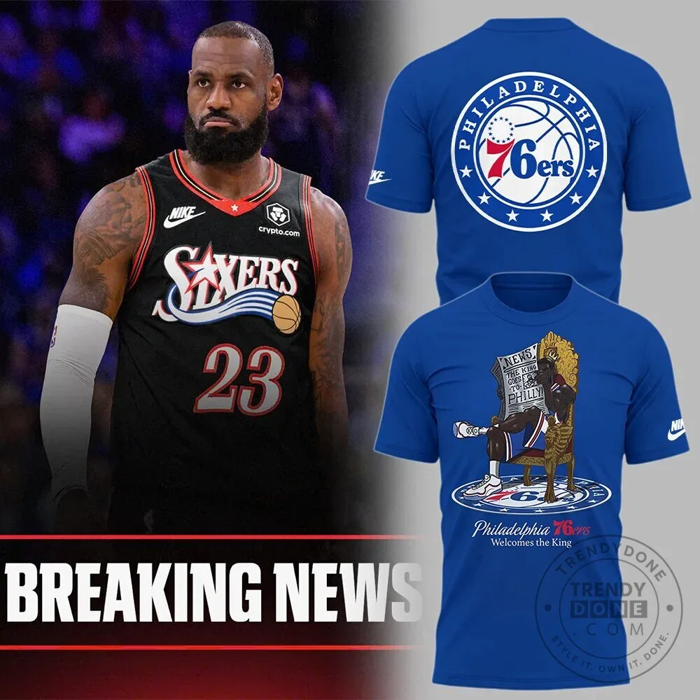LeBron James Fan T-Shirt for Philadelphia 76ers Basketball Supporters