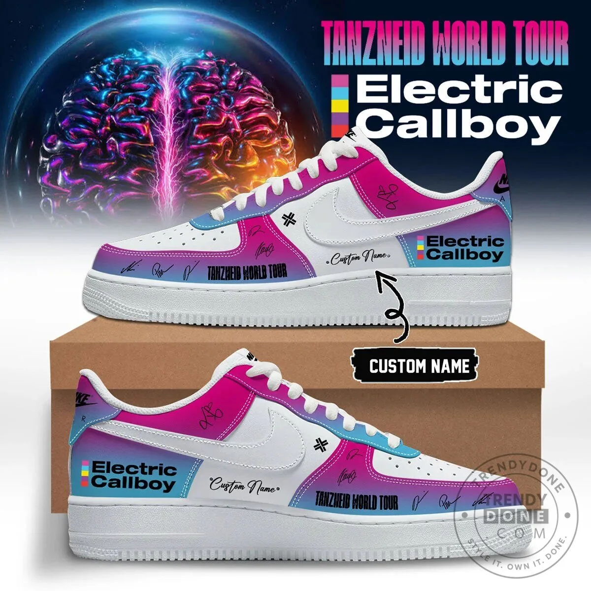 Tanzneid World Tour Sneakers with Custom Name for Electric Callboy Fans