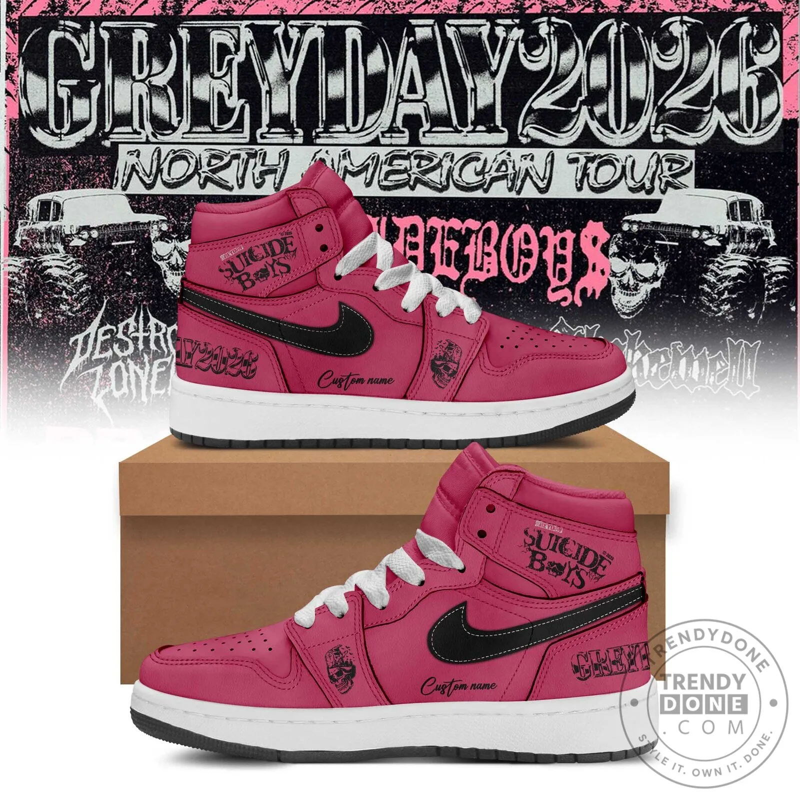 Suicideboys Greyday 2026 North American Tour High Top Shoes