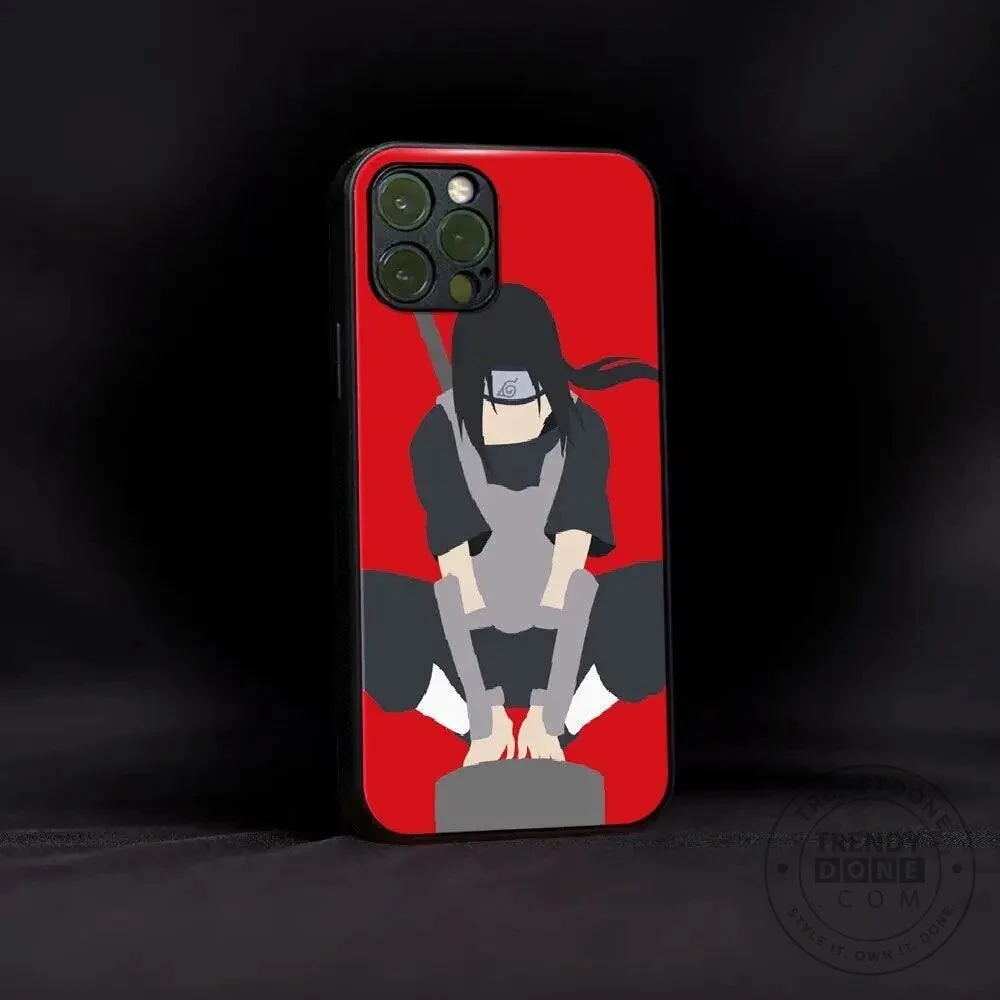 Itachi Uchiha Pose Anime Character Red Phone Case
