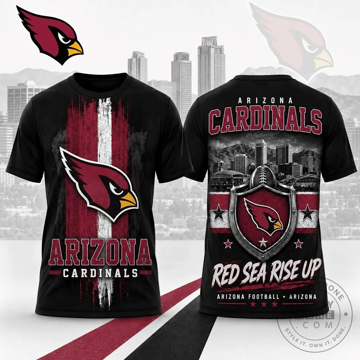 Arizona Cardinals Football Team Hometown Pride Red Sea Rise Up T-Shirt