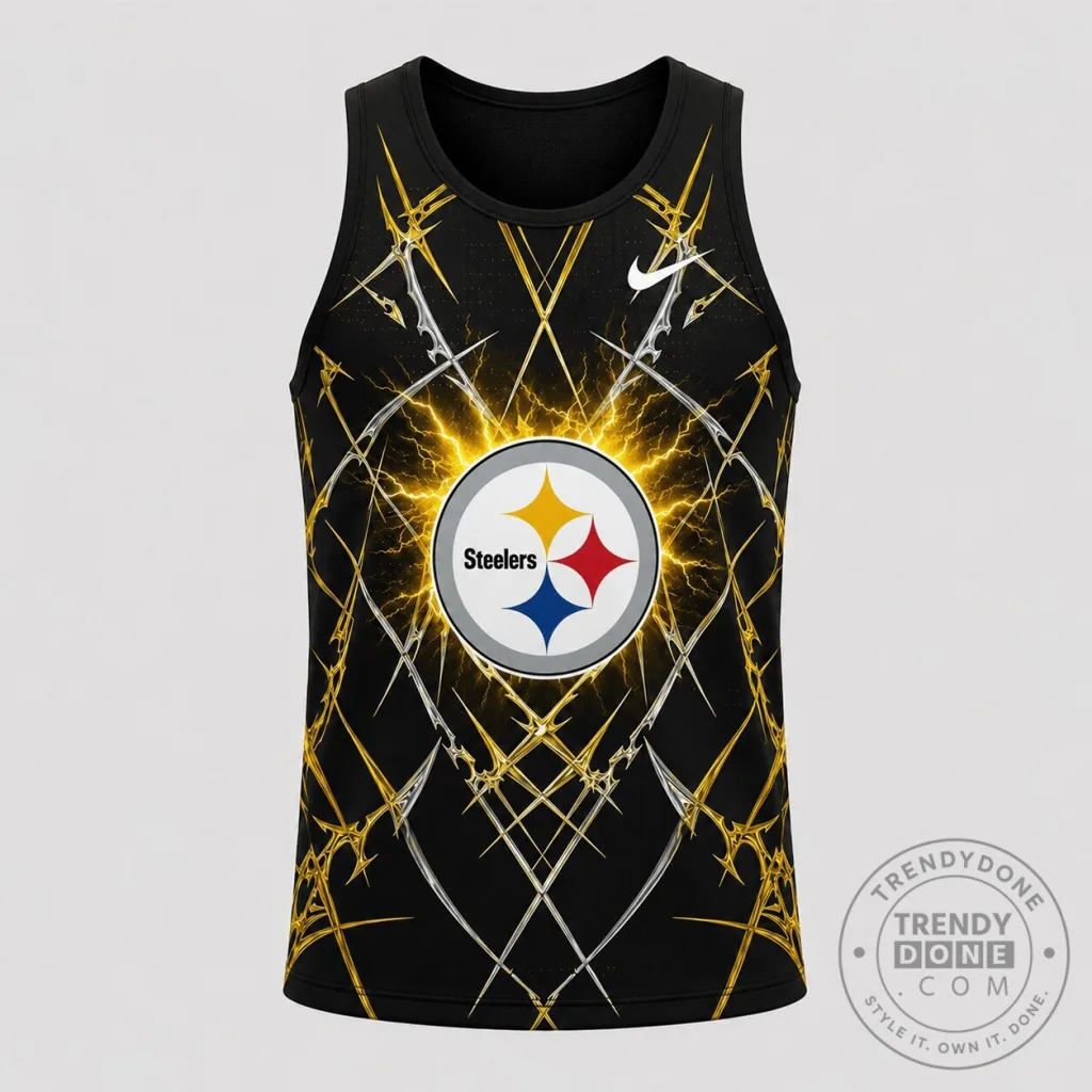 Pittsburgh Steelers Dynamic Graphic Black Tank Top Pittsburgh Steelers Dynamic Graphic Black Tank Top