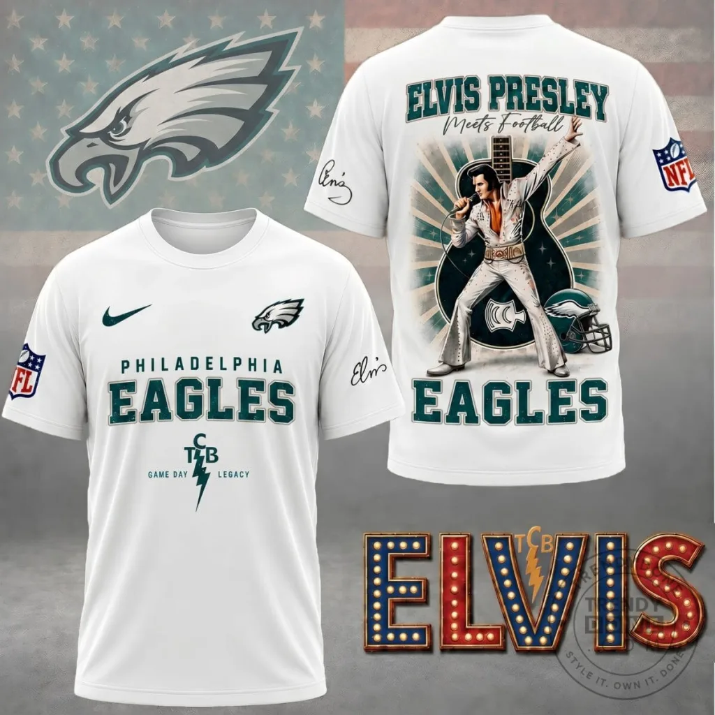 Philadelphia Eagles Fan Shirt Elvis Presley Meets Football T-Shirt