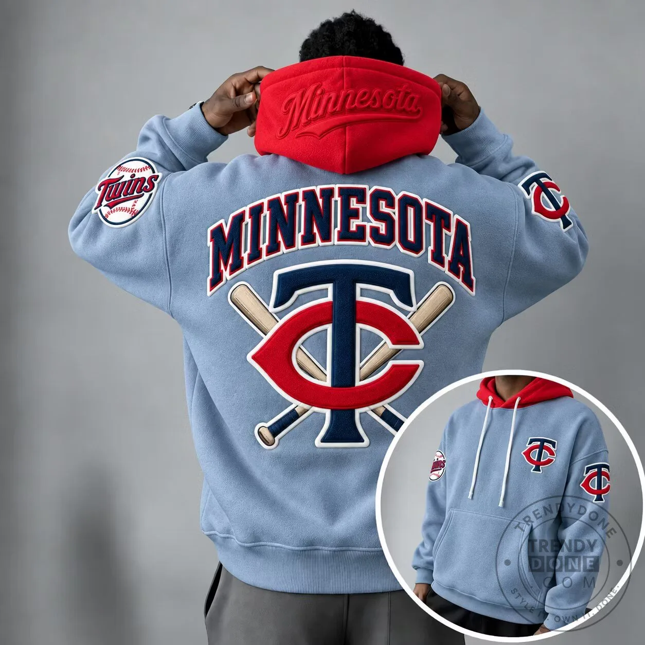 Minnesota Twins Baseball Team Logo Light Blue Hoodie