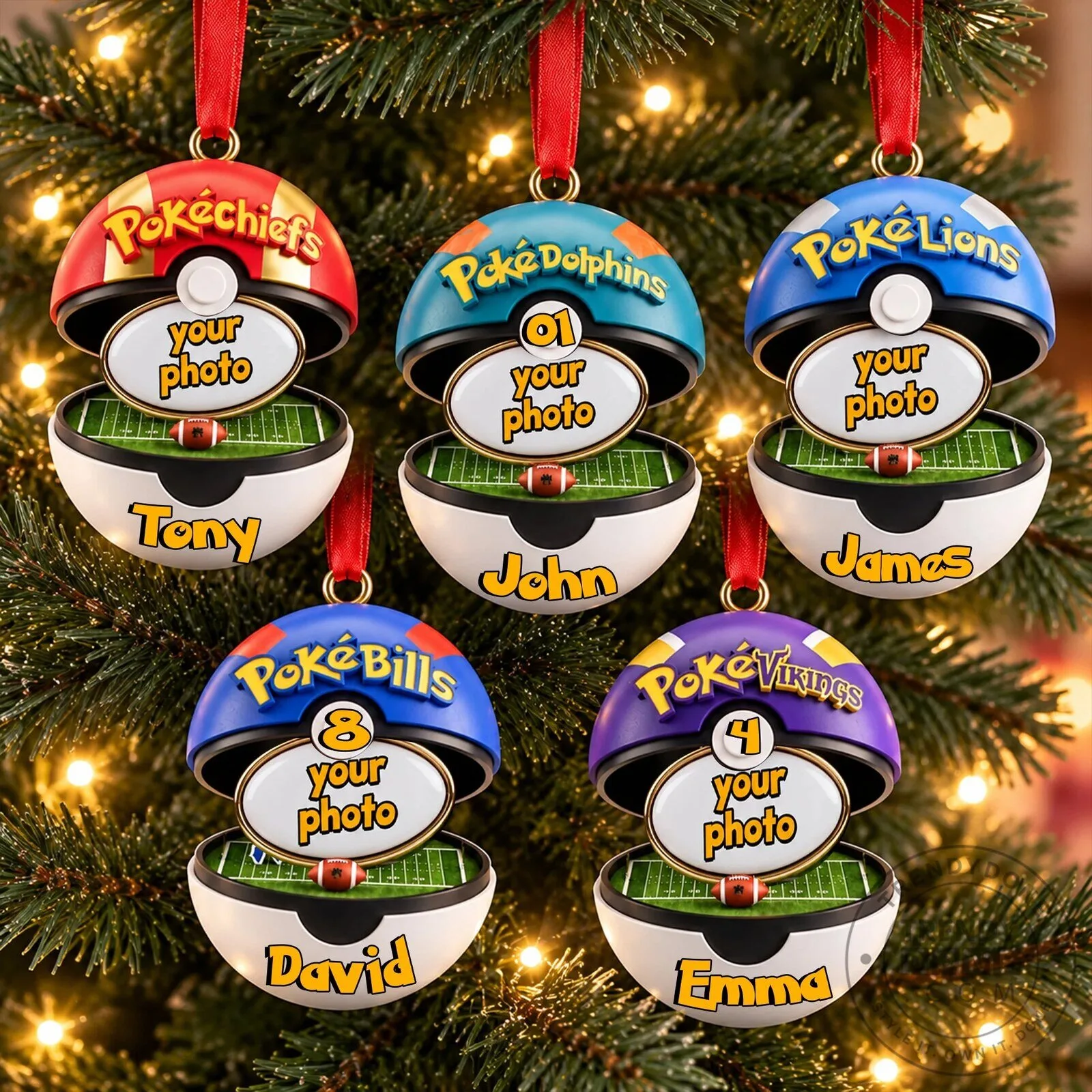 Kansas City Chiefs Football Pokeball Personalized Christmas Ornament 9 Kansas City Chiefs Football Pokeball Personalized Christmas Ornament