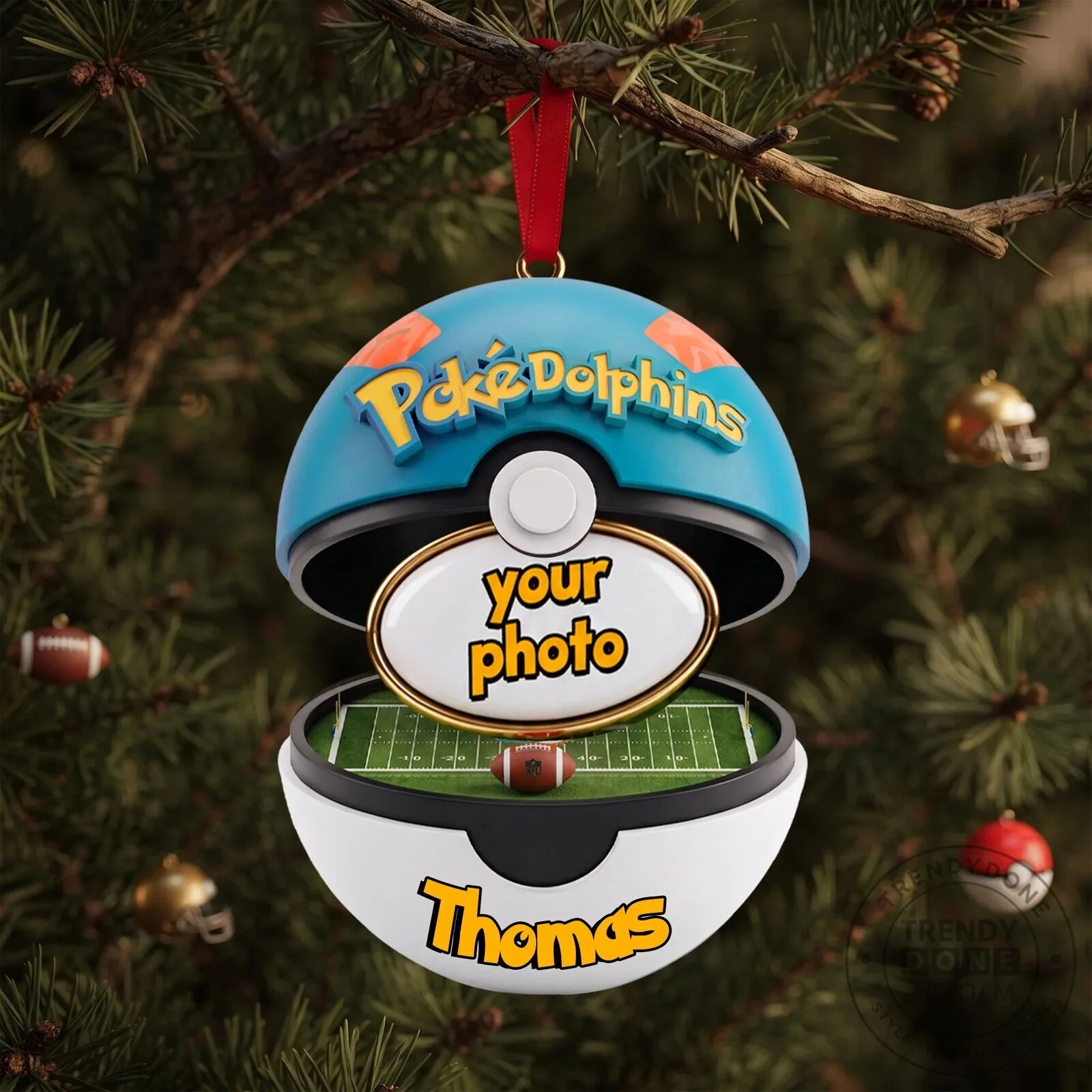 Kansas City Chiefs Football Pokeball Personalized Christmas Ornament 10 Kansas City Chiefs Football Pokeball Personalized Christmas Ornament