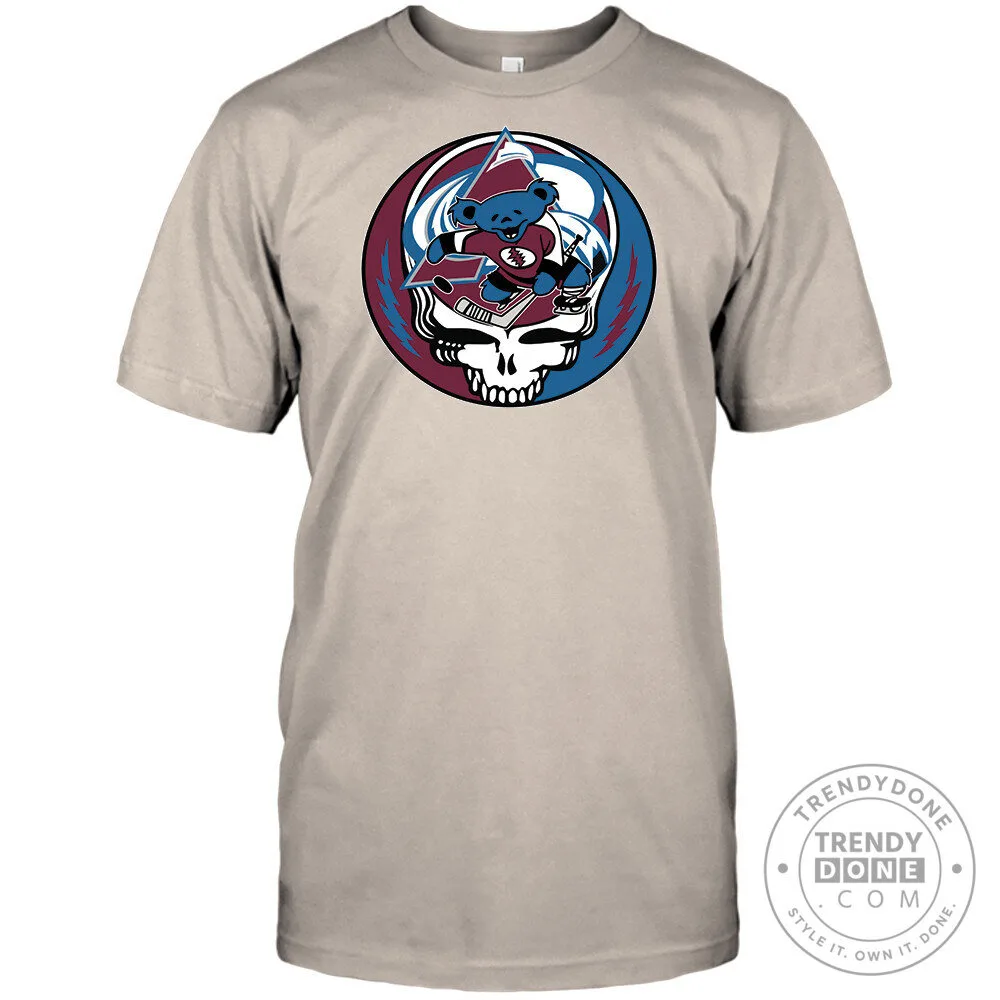 Colorado Avalanche Shirt Grateful Dead Steal Your Face Ice Hockey T-Shirt