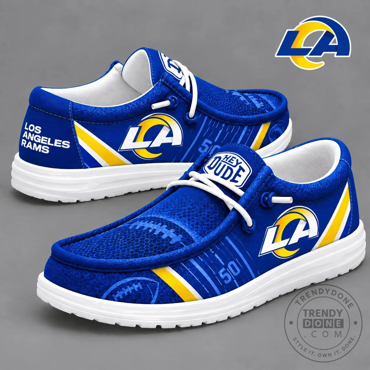 Los Angeles Rams Football Team Logo Blue Loafer Shoes for Men and Women 2 Los Angeles Rams Football Team Logo Blue Loafer Shoes for Men and Women