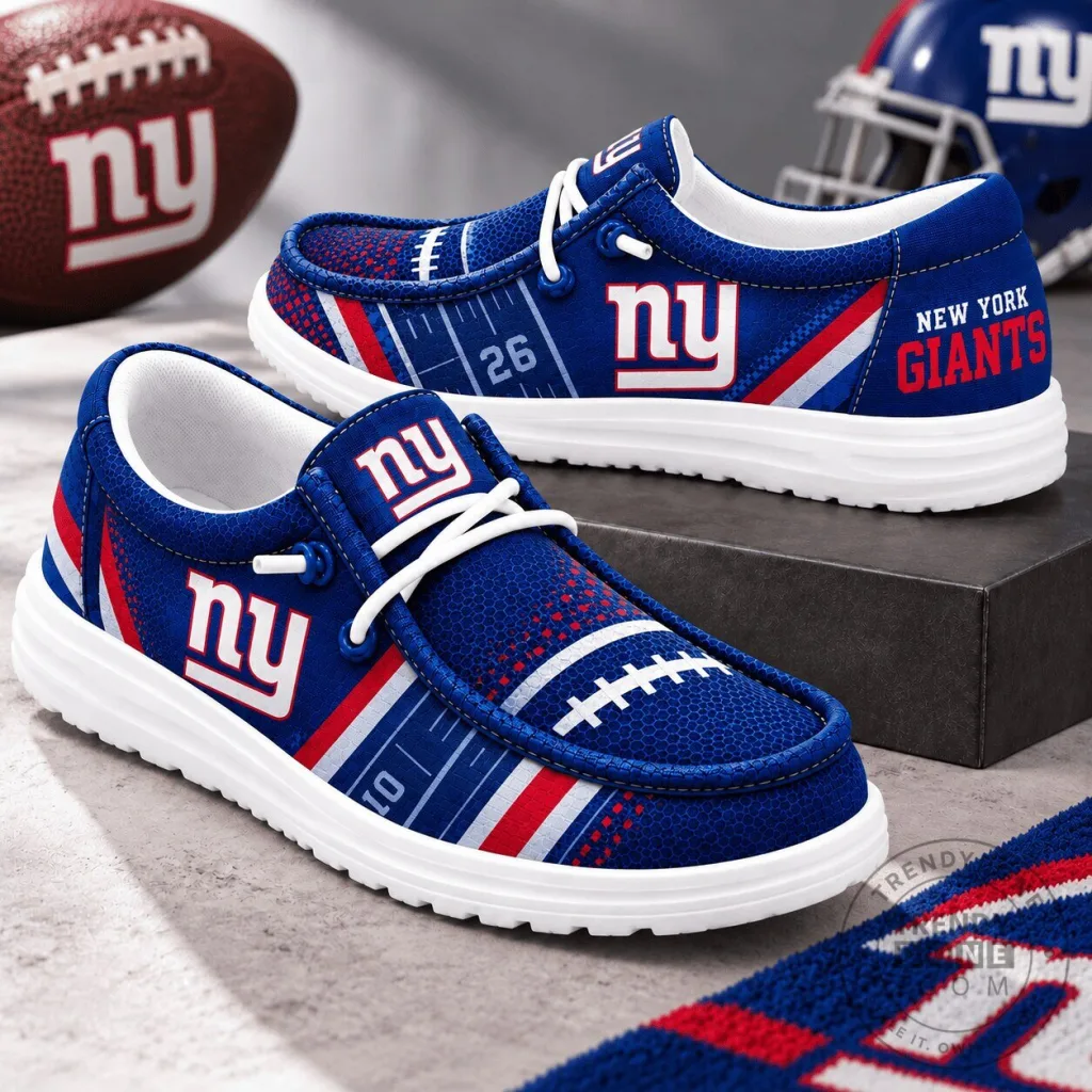 New York Giants Football Team Logo and Colors Casual Shoes New York Giants Football Team Logo and Colors Casual Shoes