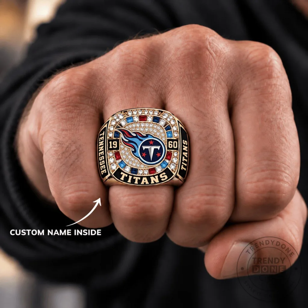 Tennessee Titans Super Bowl Championship Football Fan Ring with Custom Name Tennessee Titans Super Bowl Championship Football Fan Ring with Custom Name