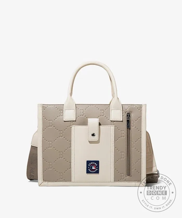 Boston Red Sox Baseball Quilted Tote Bag with Stitching 35 Boston Red Sox Baseball Quilted Tote Bag with Stitching