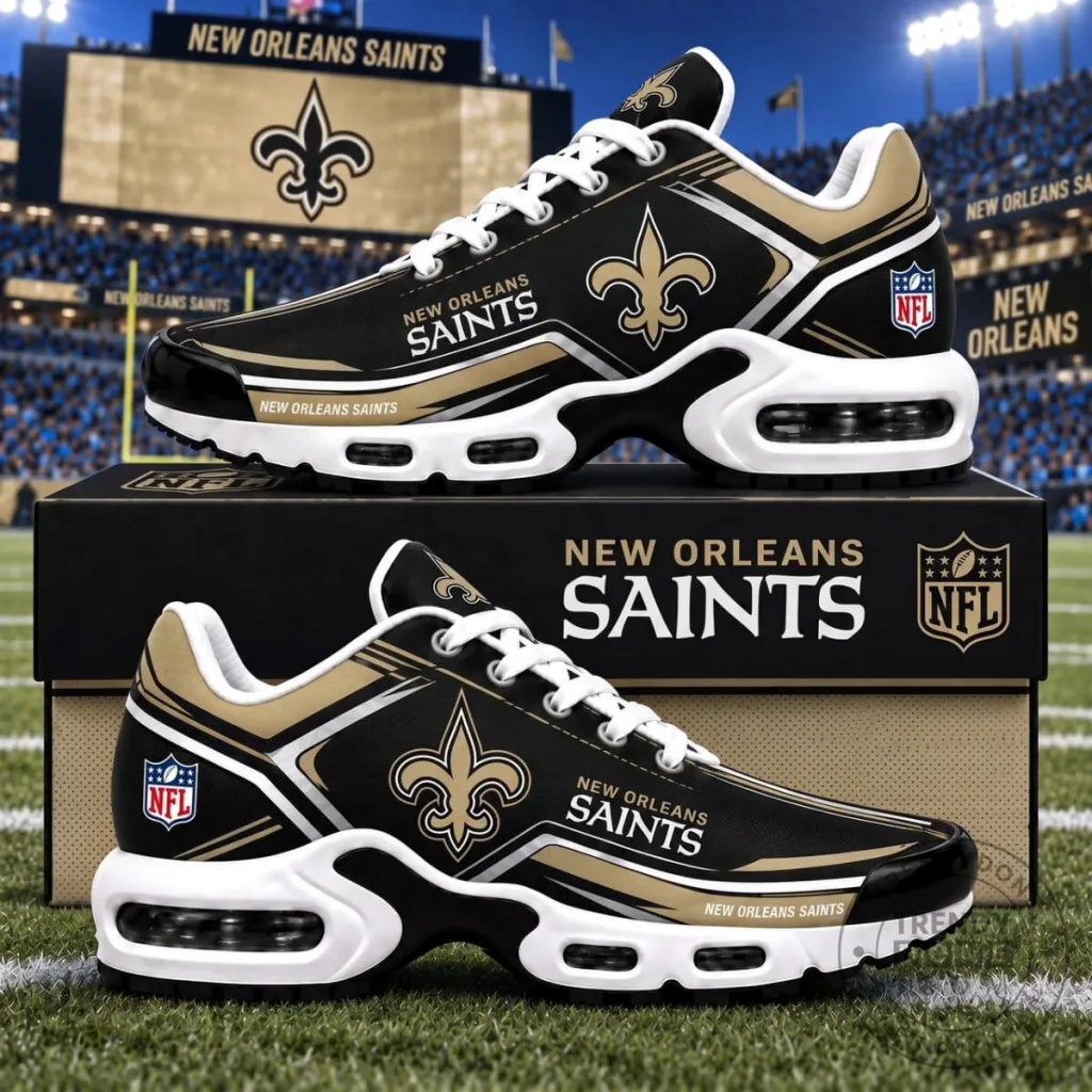 New Orleans Saints NFL Fan Gear Air Max Style Sneakers Shoes New Orleans Saints NFL Fan Gear Air Max Style Sneakers Shoes