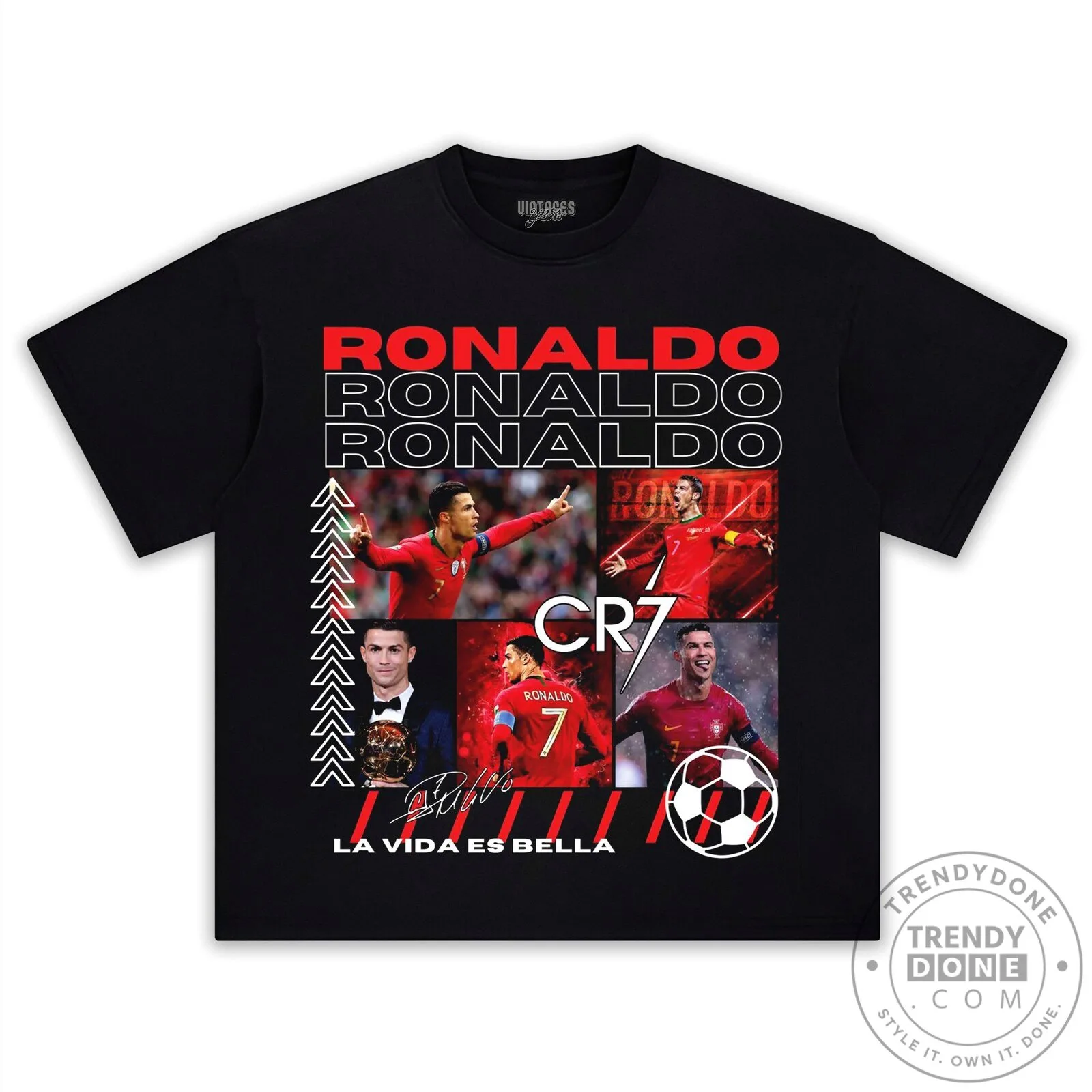 Cristiano Ronaldo Soccer Legend Graphic Print T-Shirt