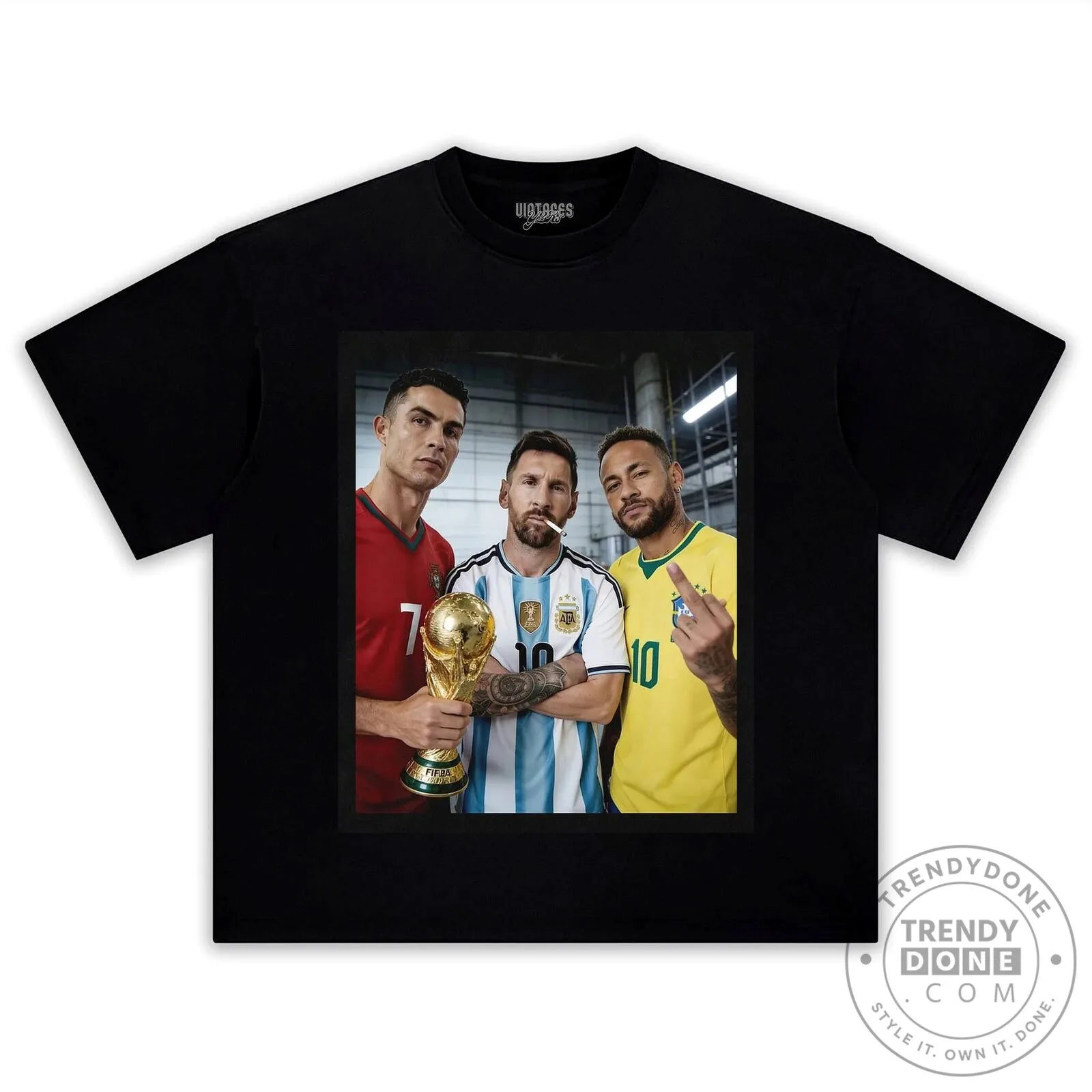 Cristiano Ronaldo Lionel Messi Neymar Jr World Cup Football T-Shirt