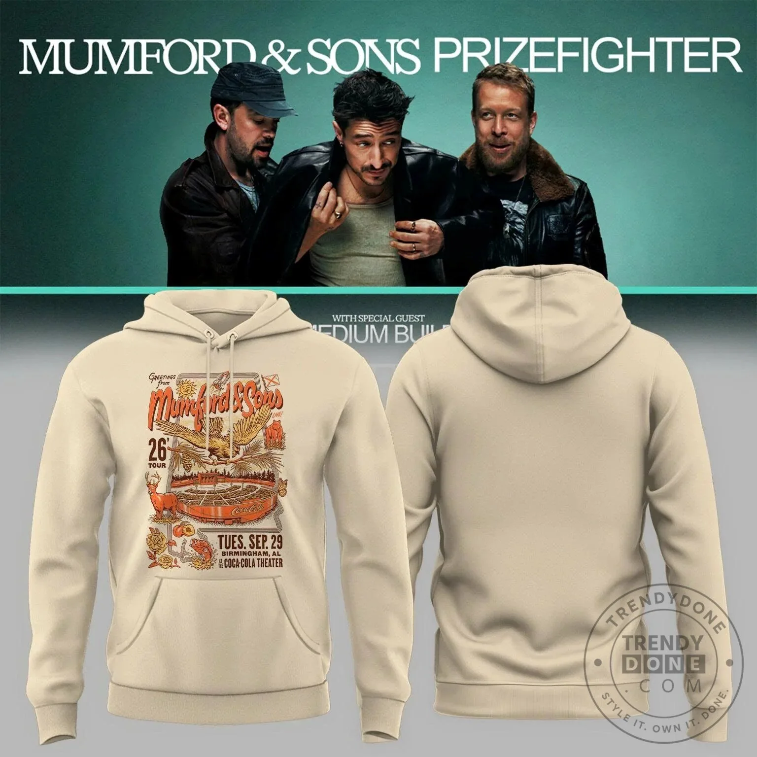 Mumford And Sons Birmingham Alabama 2026 Tour Concert Hoodie