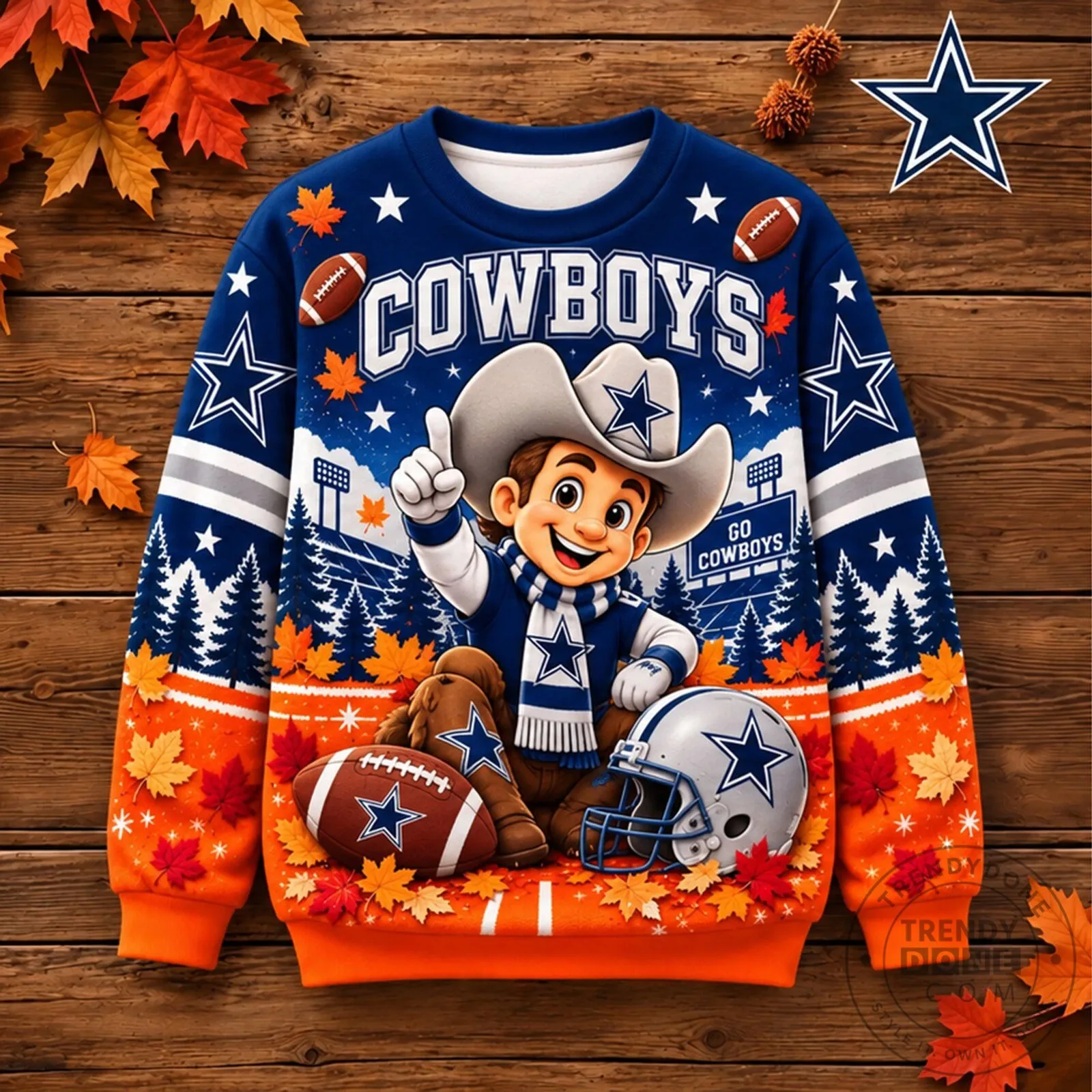 Dallas Cowboys Football Team Mascot Ugly Christmas Sweater
