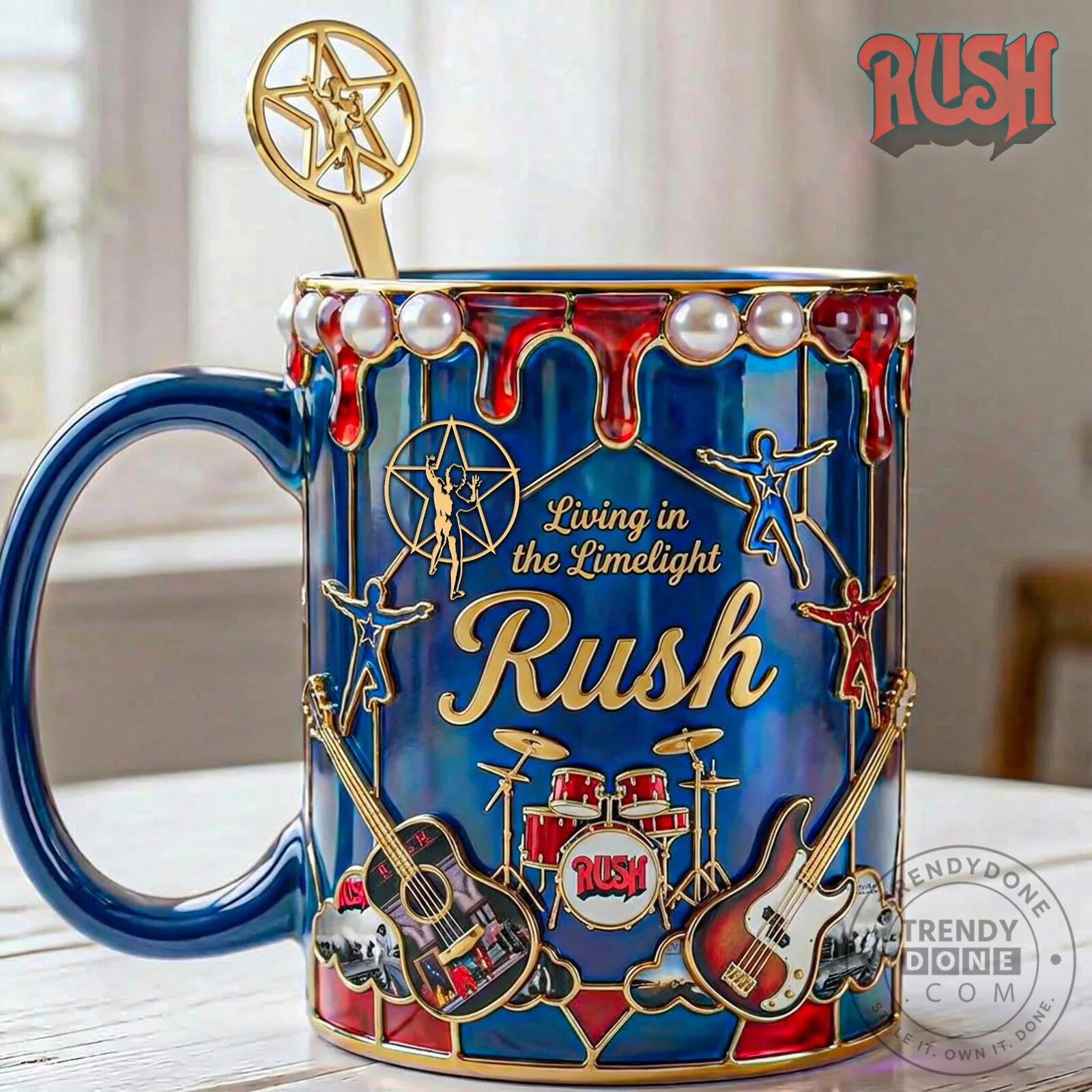 Rush Band Living in the Limelight Music Album Art Coffee Mug
