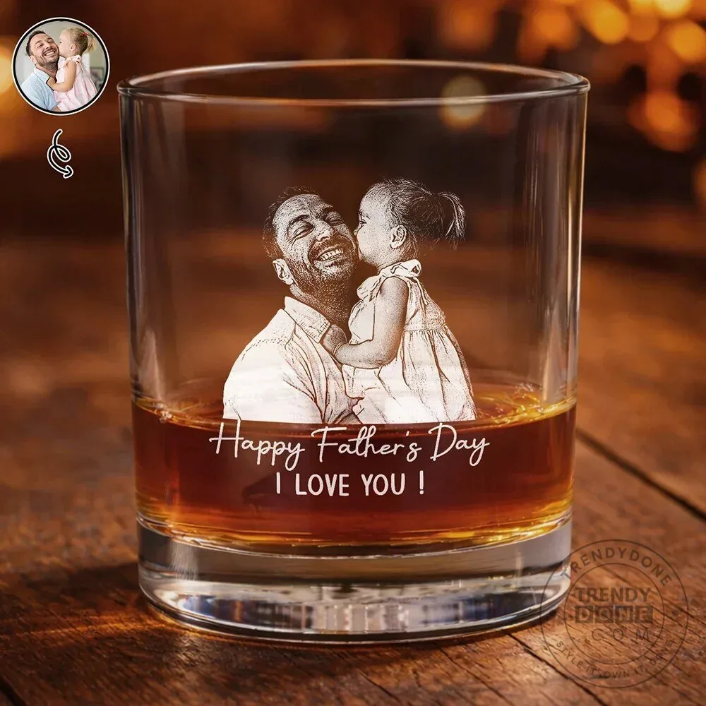 Custom Photo Engraved Happy Father's Day We Love You Whiskey Glass 11 Custom Photo Engraved Happy Father