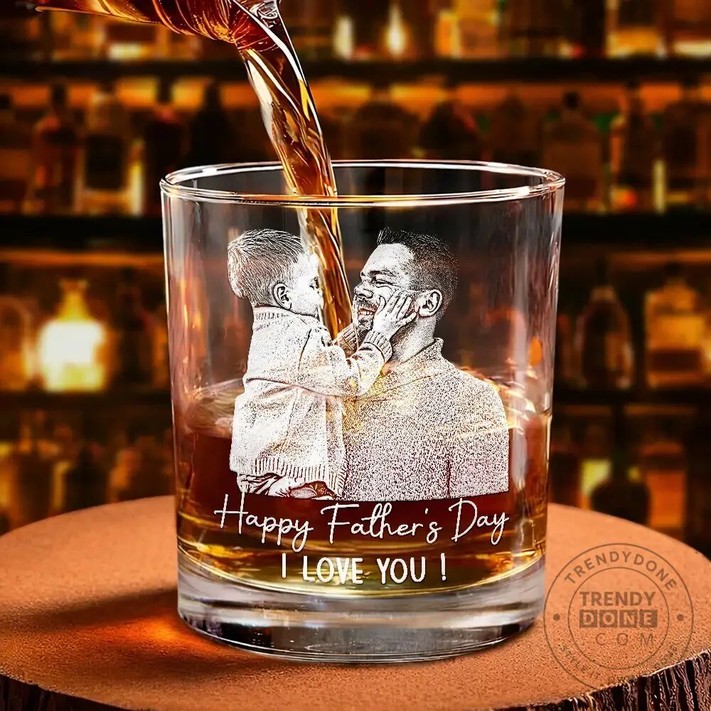 Custom Photo Engraved Happy Father's Day We Love You Whiskey Glass 14 Custom Photo Engraved Happy Father