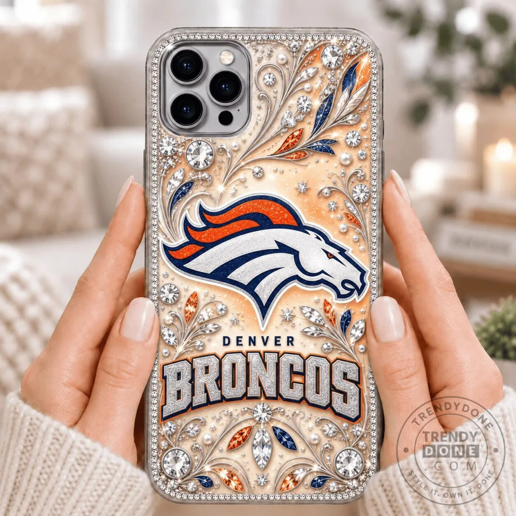 Denver Broncos Football Team Rhinestone Bling Phone Case Denver Broncos Football Team Rhinestone Bling Phone Case