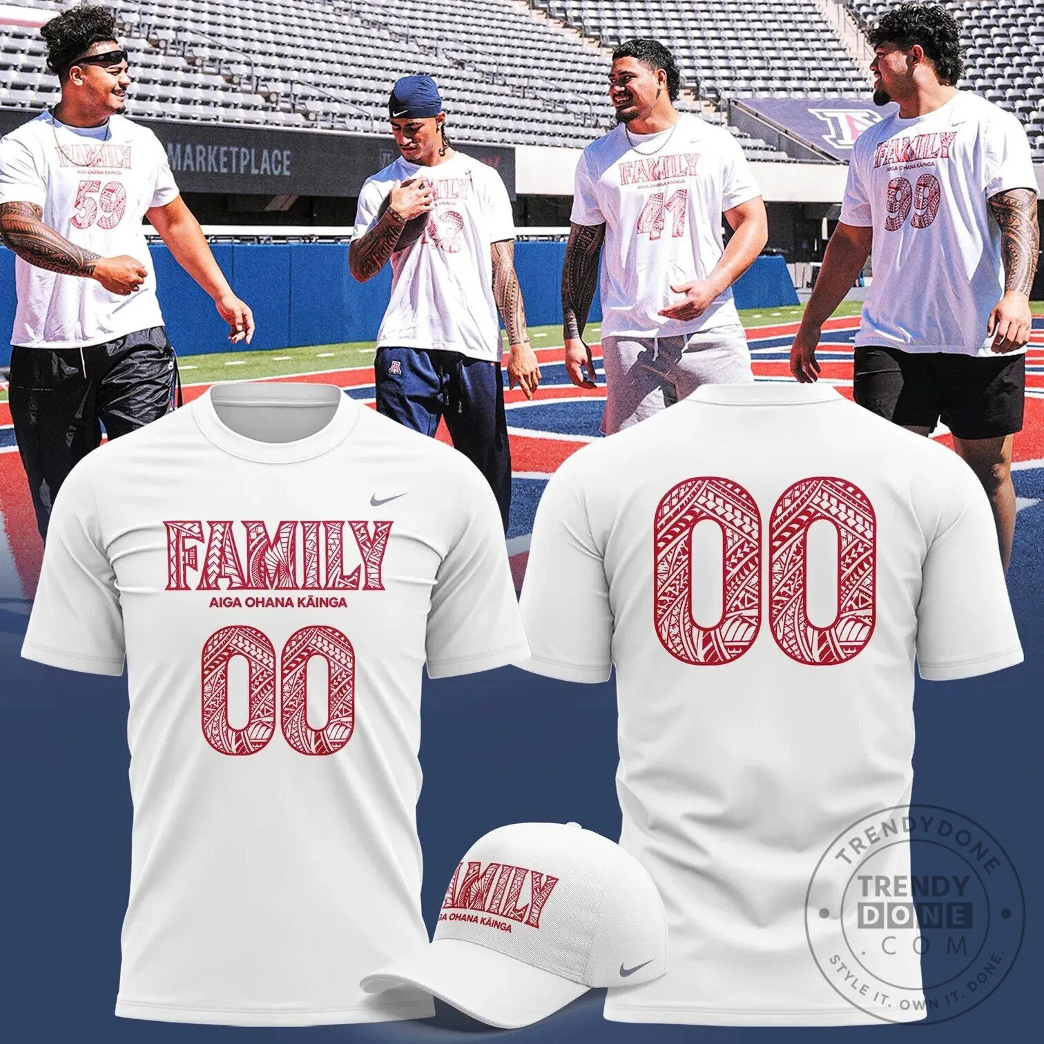 Polynesian Heritage Family Football Team Number White T-Shirt