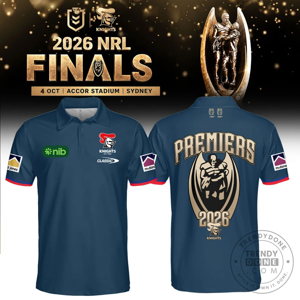 2026 NRL Premiers Polo Shirt - Newcastle Knights Rugby League Merchandise 2 2026 NRL Premiers Polo Shirt - Newcastle Knights Rugby League Merchandise