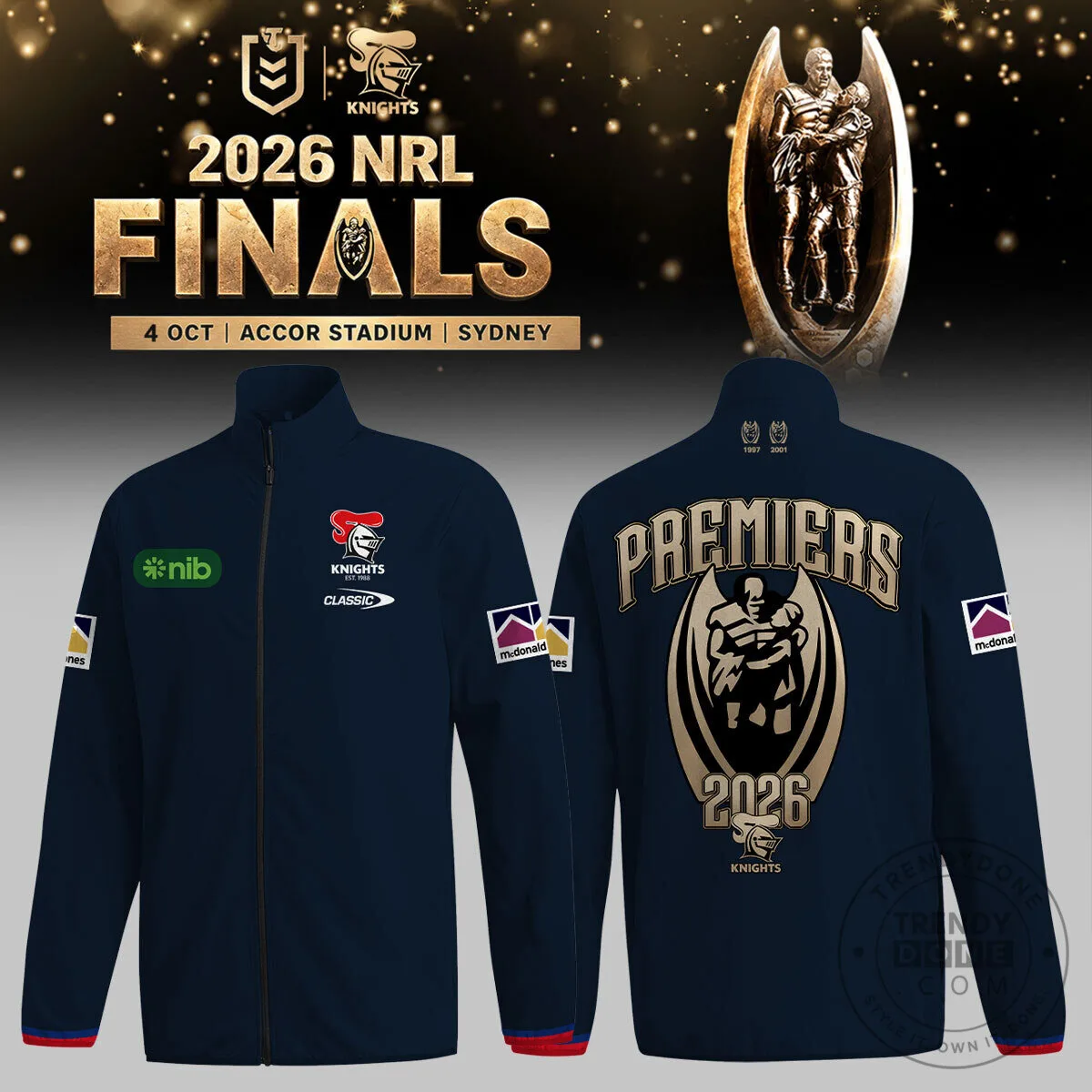 Newcastle Knights 2026 NRL Finals Premiers Full-Zip Jacket