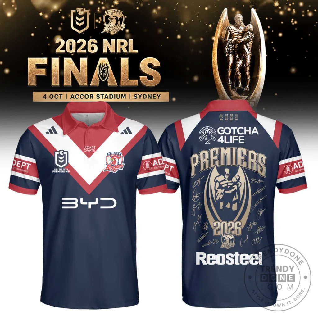 Sydney Roosters National Rugby League 2026 Premiers Polo Shirt Sydney Roosters National Rugby League 2026 Premiers Polo Shirt