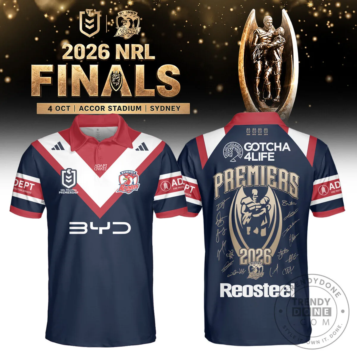 Sydney Roosters National Rugby League 2026 Premiers Polo Shirt